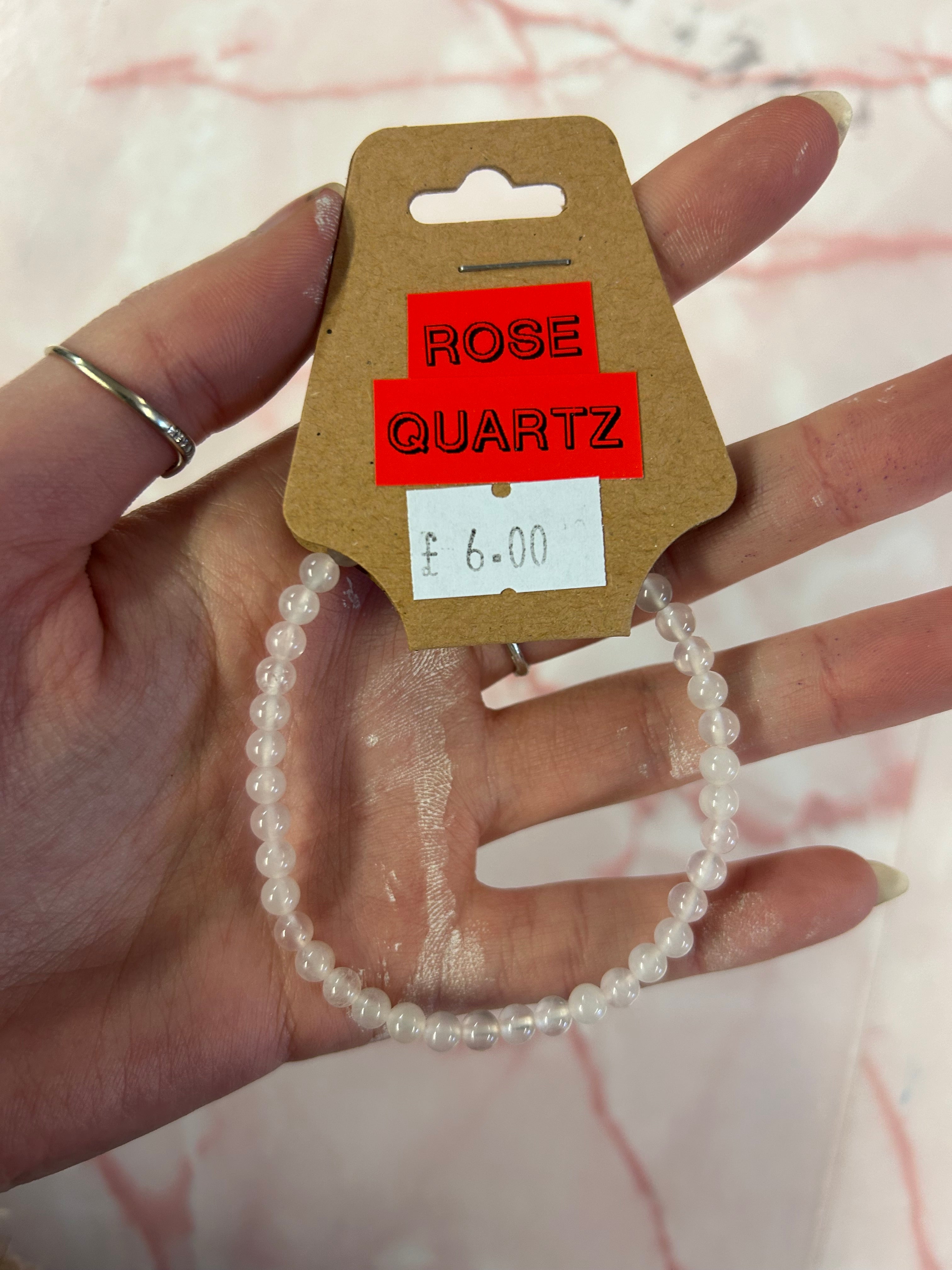 Bead rose quartz Crystal bracelet