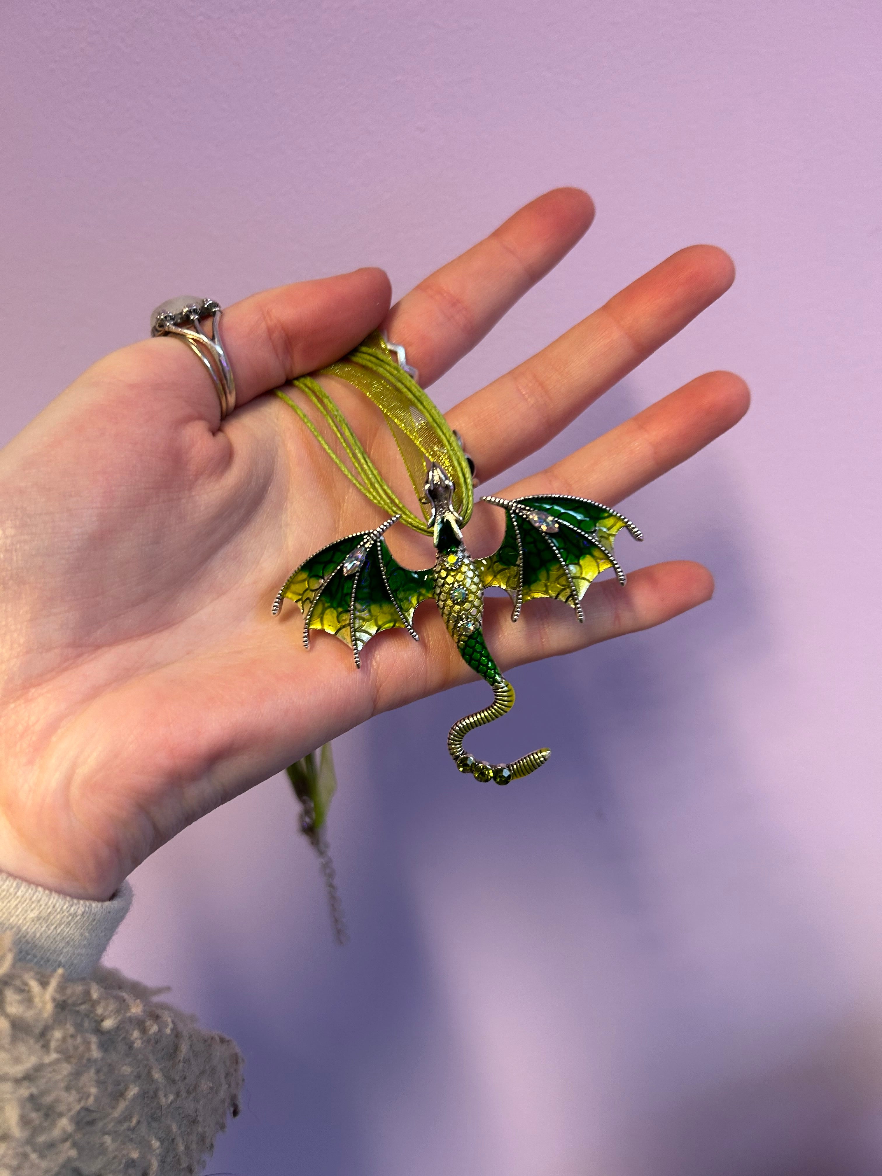 Green dragon necklace / broach