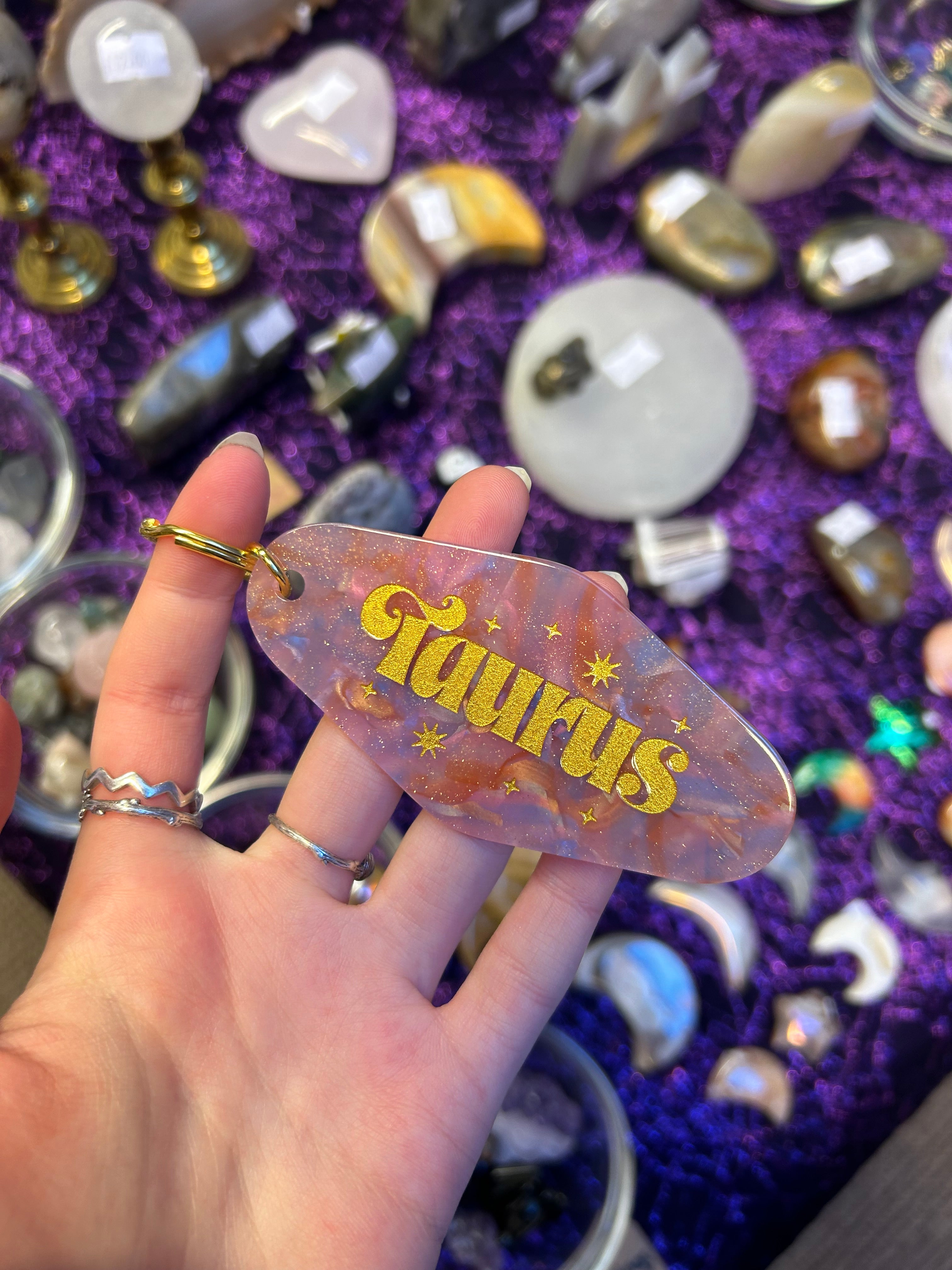 Taurus zodiac keychain