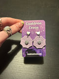 Lilac heart cobweb clay stud Earrings