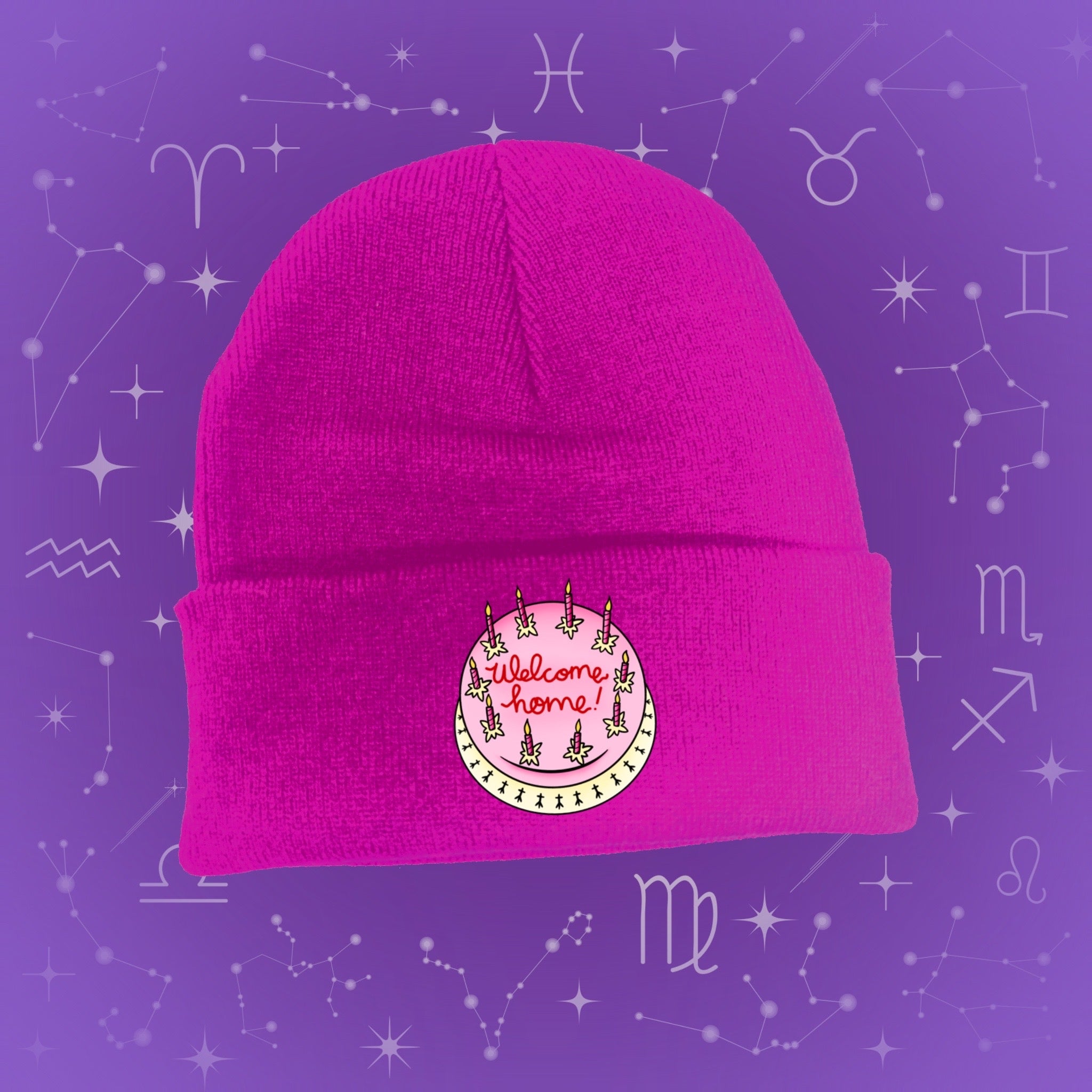 Welcome home cake beanie