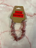 Rhodochrosite Crystal chip bracelet