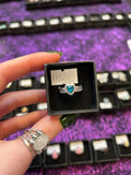 Blue topaz gemstone adjustable ring