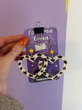 Cow print heart Resin earrings