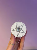 White pentacle Spell candle holder