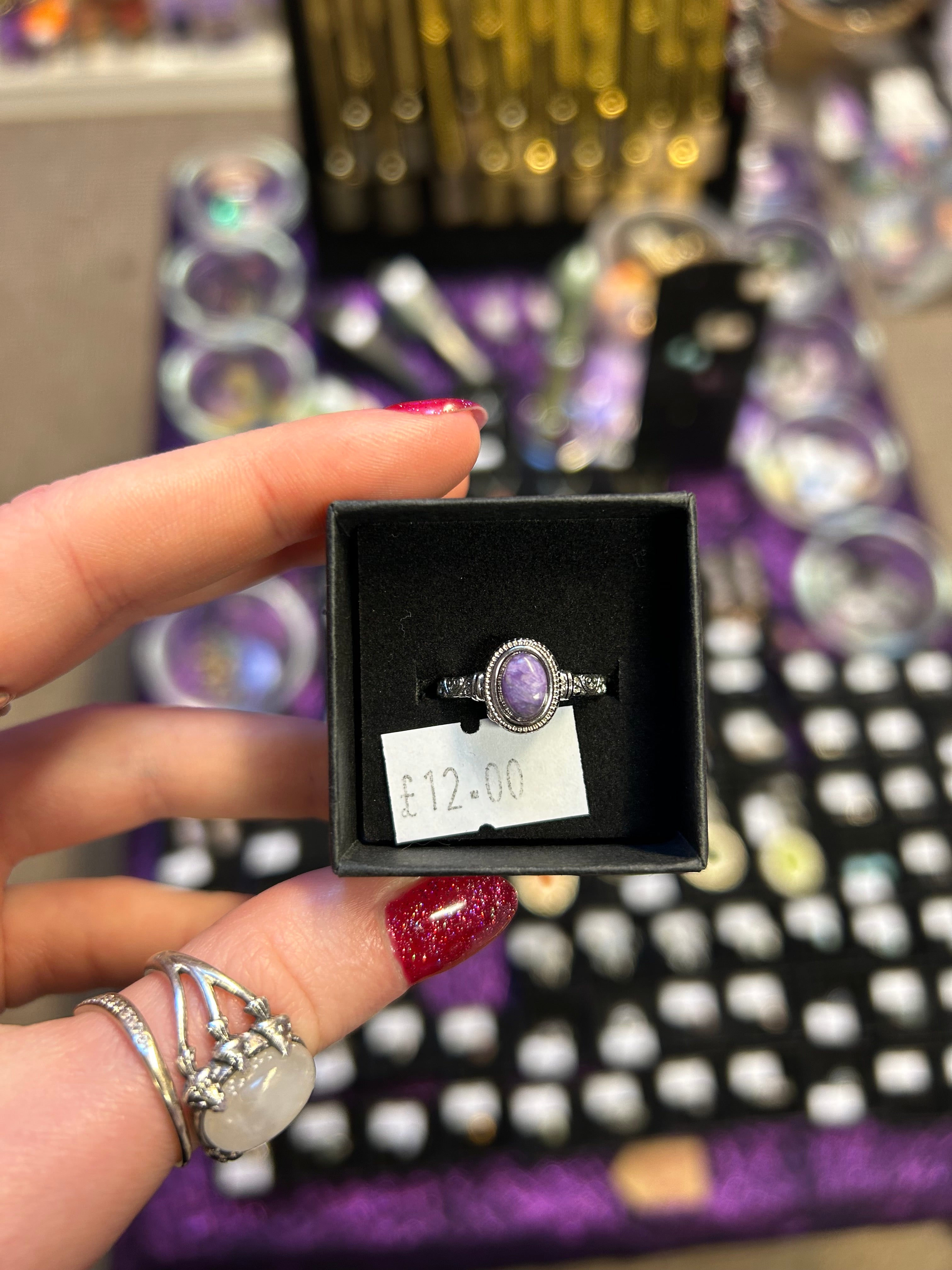 Charite gemstone adjustable ring