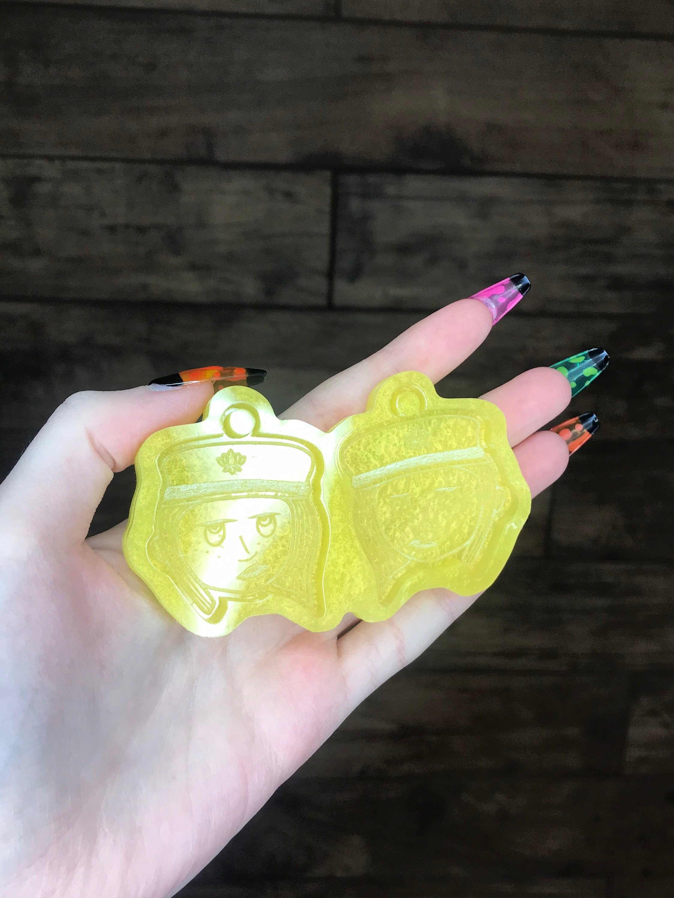 Grumpy button girl - silicone earring mould