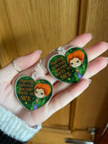 Winnie heart clear acrylic earrings